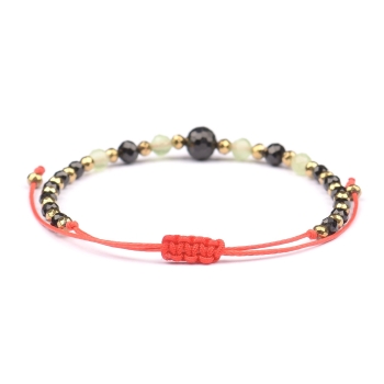 Bransoletka czarny TURMALIN CHRYZOLIT OLIWIN PERIDOT PERYDOT HEMATYT